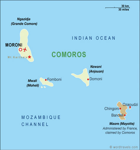Comores politique carte